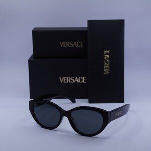 Versace VE4495D GB1/87 Cat Eye Sunglasses – Black/Dark Grey